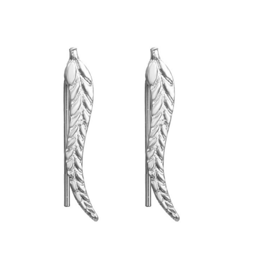 Leaf Ear Climber Earrings for Pierced Ears